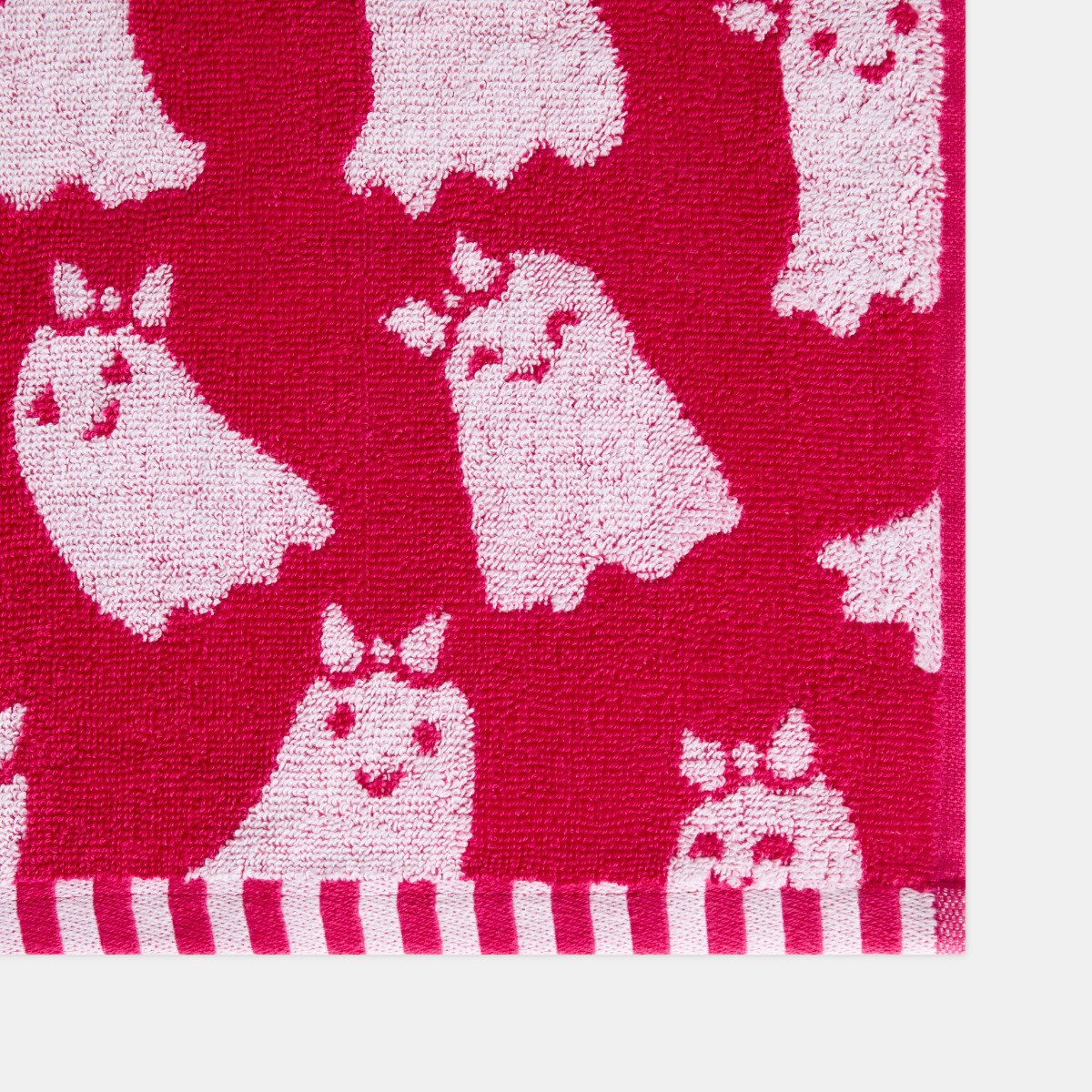 OHS 100% Cotton Ghost Jacquard Towel - Hot Pink>