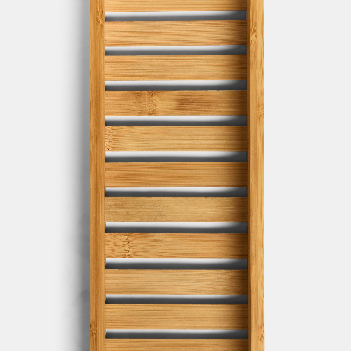 OHS Bow Print Bamboo Bath Rack - Natural/Black>