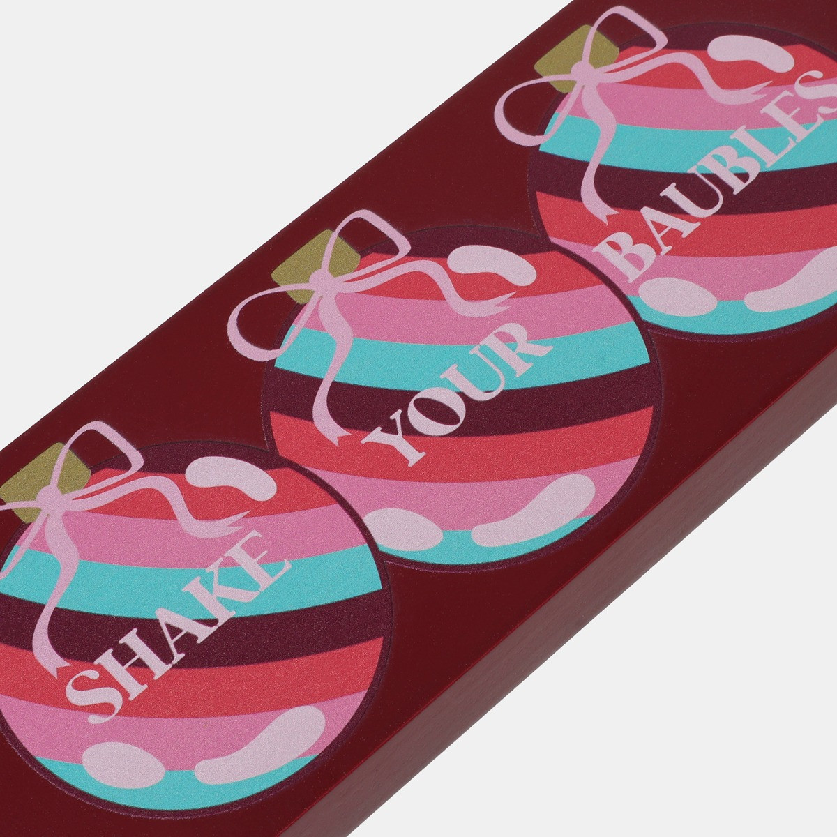 OHS Shake Your Baubles Slogan Christmas Ornament - Burgundy>