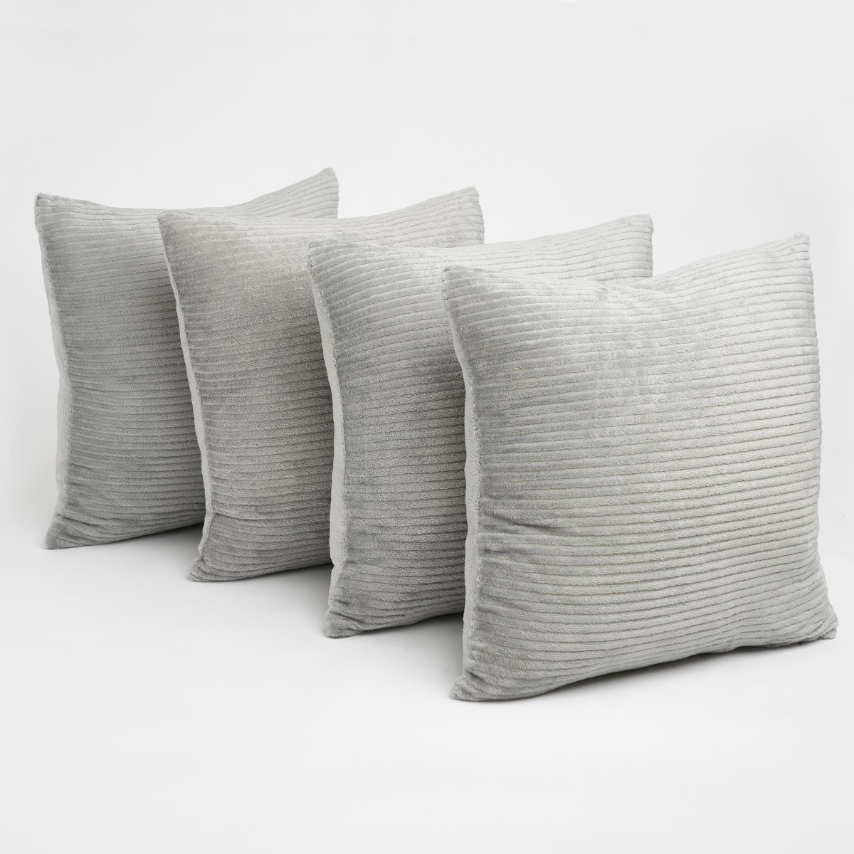 Brentfords Corduroy Fleece Cushion Covers - Grey>