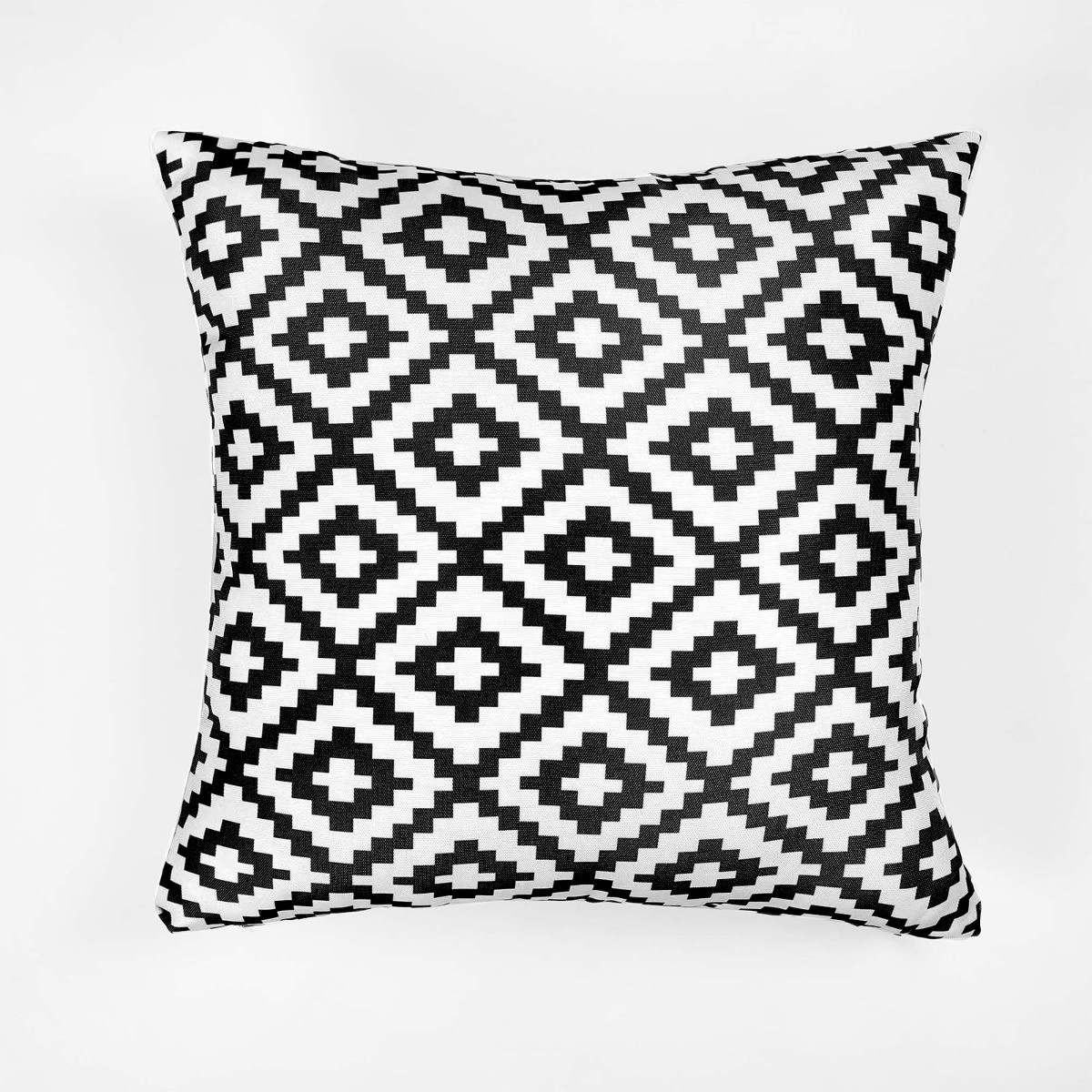 OHS Indoor/Outdoor Geo Print Cushion Covers with Cushion Pads, - Black/White>