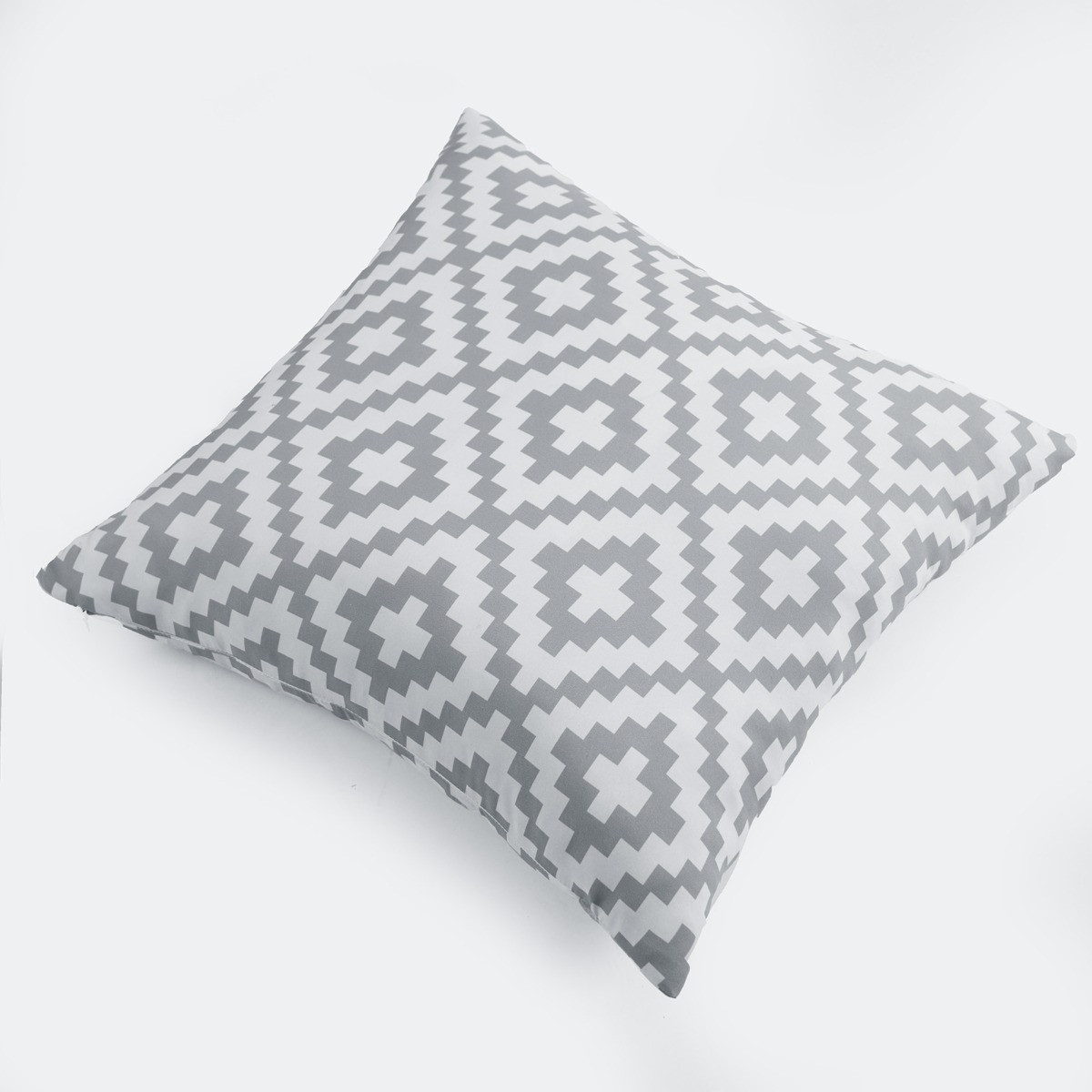 OHS Indoor/Outdoor Geo Print Cushion Covers with Cushion Pads, 4 Pack - Grey/White>