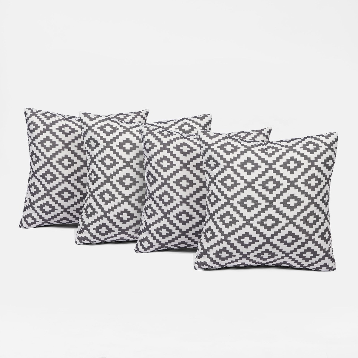 OHS Geo Print Water Resistant Outdoor Cushion Covers Grey/White
