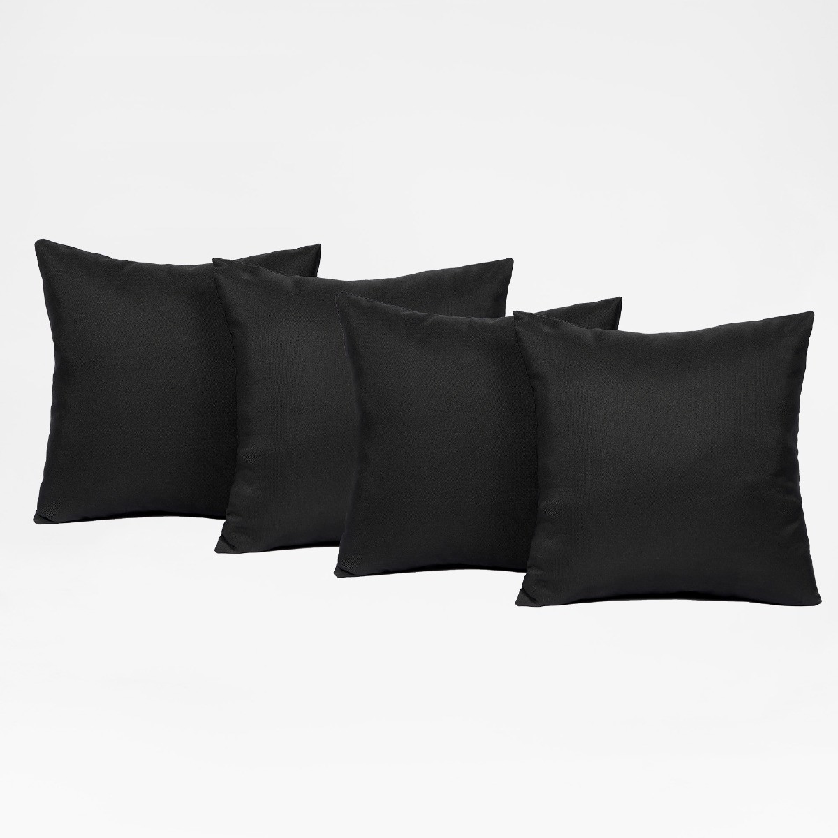 OHS 4 Pack Water Resistant Outdoor Cushion Cover, Black - 45 x 45cm>