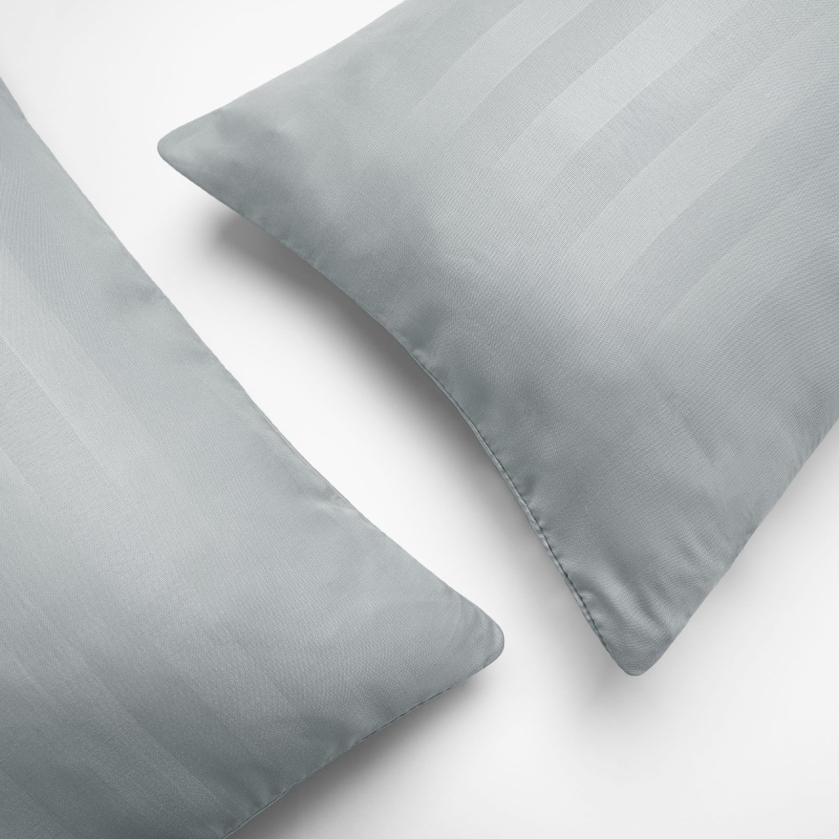 Brentfords 2 Pack Satin Stripe Cushion Covers - Silver>