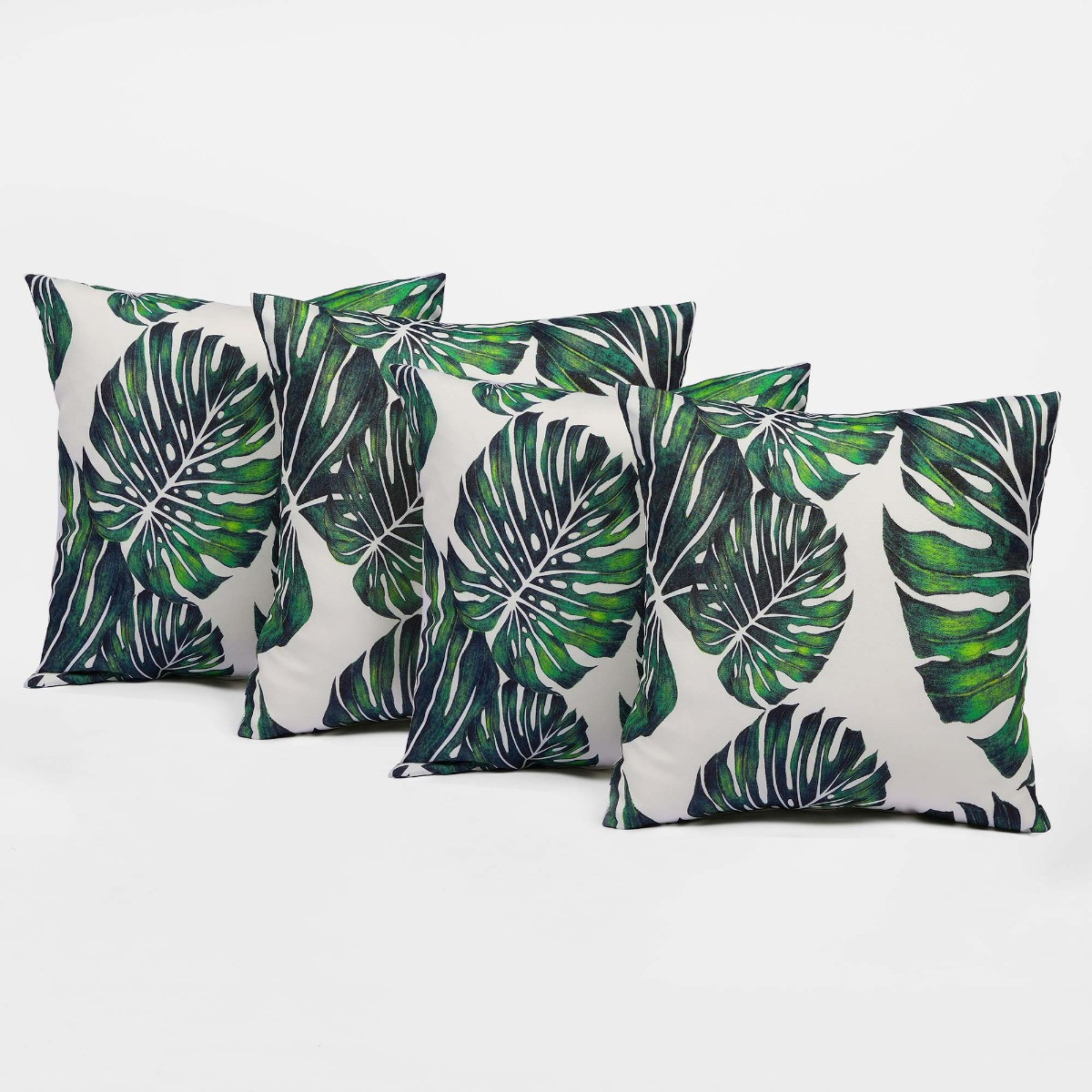 OHS Tropical Print Water Resistant Outdoor Cushion Covers Green/White