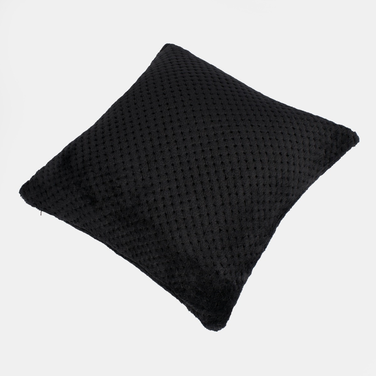 OHS 2 Pack Waffle Fleece Cushion Covers - Black>
