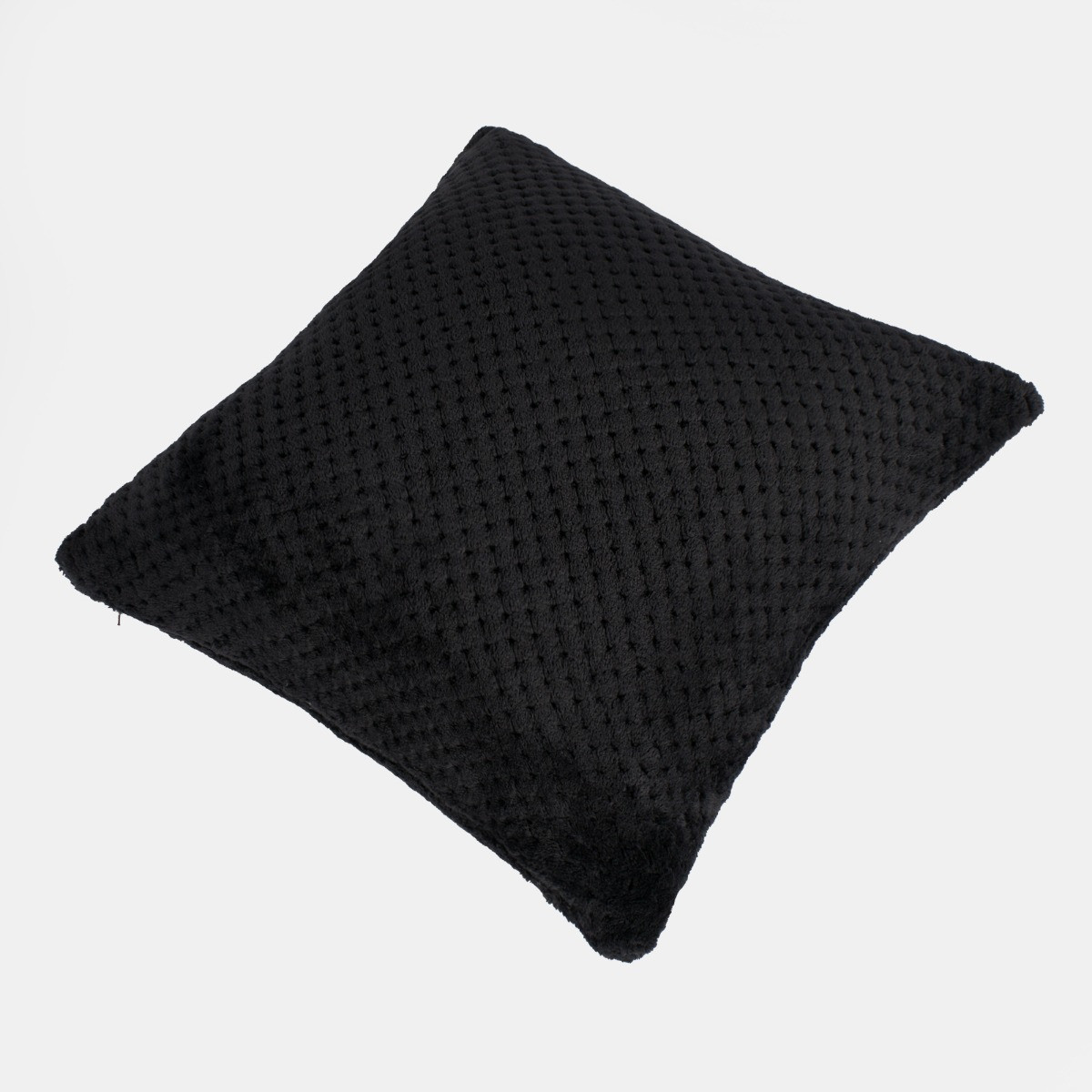 Brentfords Waffle Fleece Cushion Covers - Black>