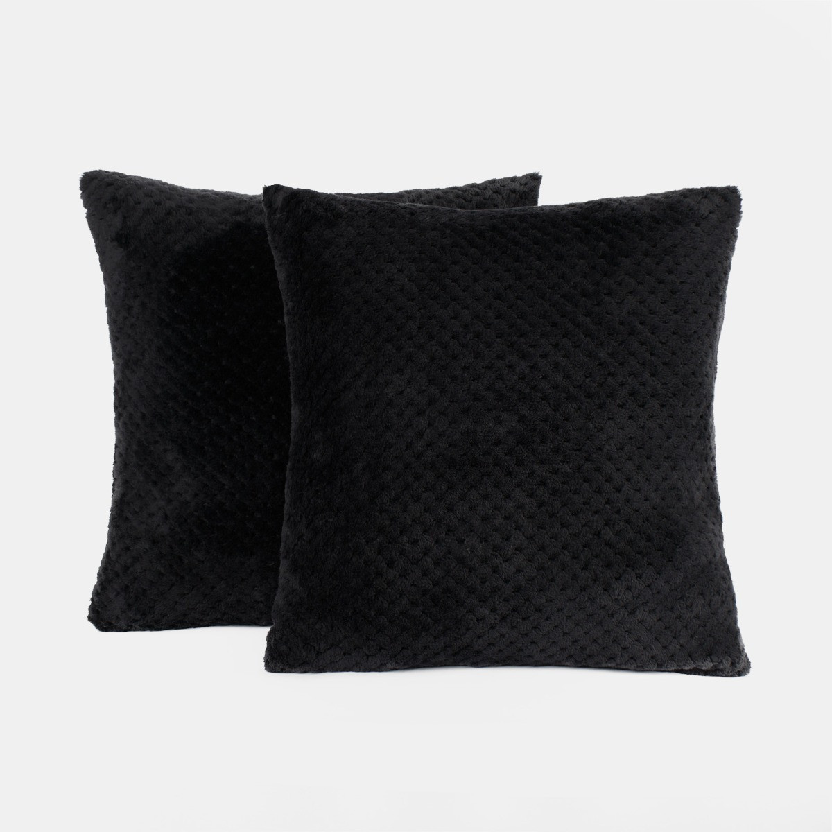OHS Waffle Fleece Cushion Covers - Black>