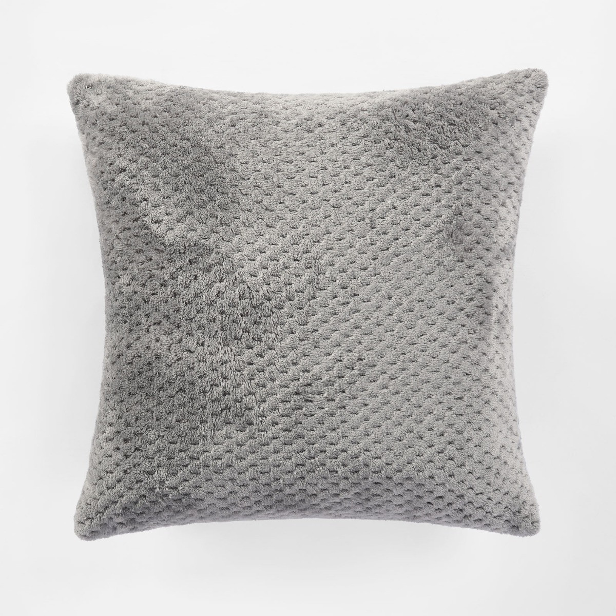 OHS 4 Pack Waffle Fleece Cushion Covers, Charcoal - 45 x 45cm>