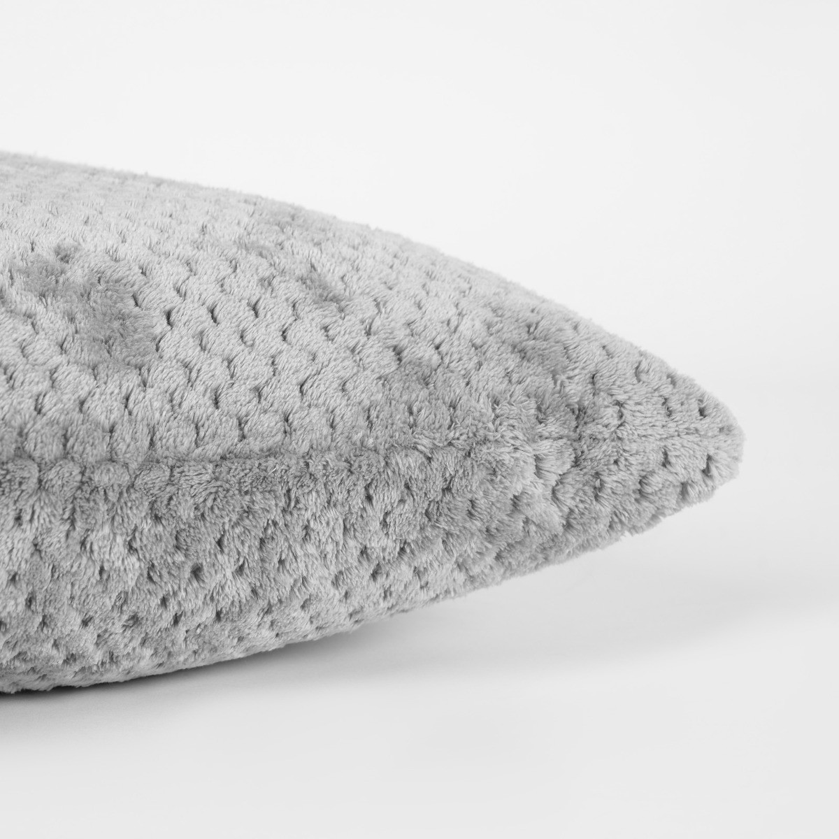OHS 2 Pack Waffle Fleece Cushion Covers, Charcoal - 45 x 45cm>