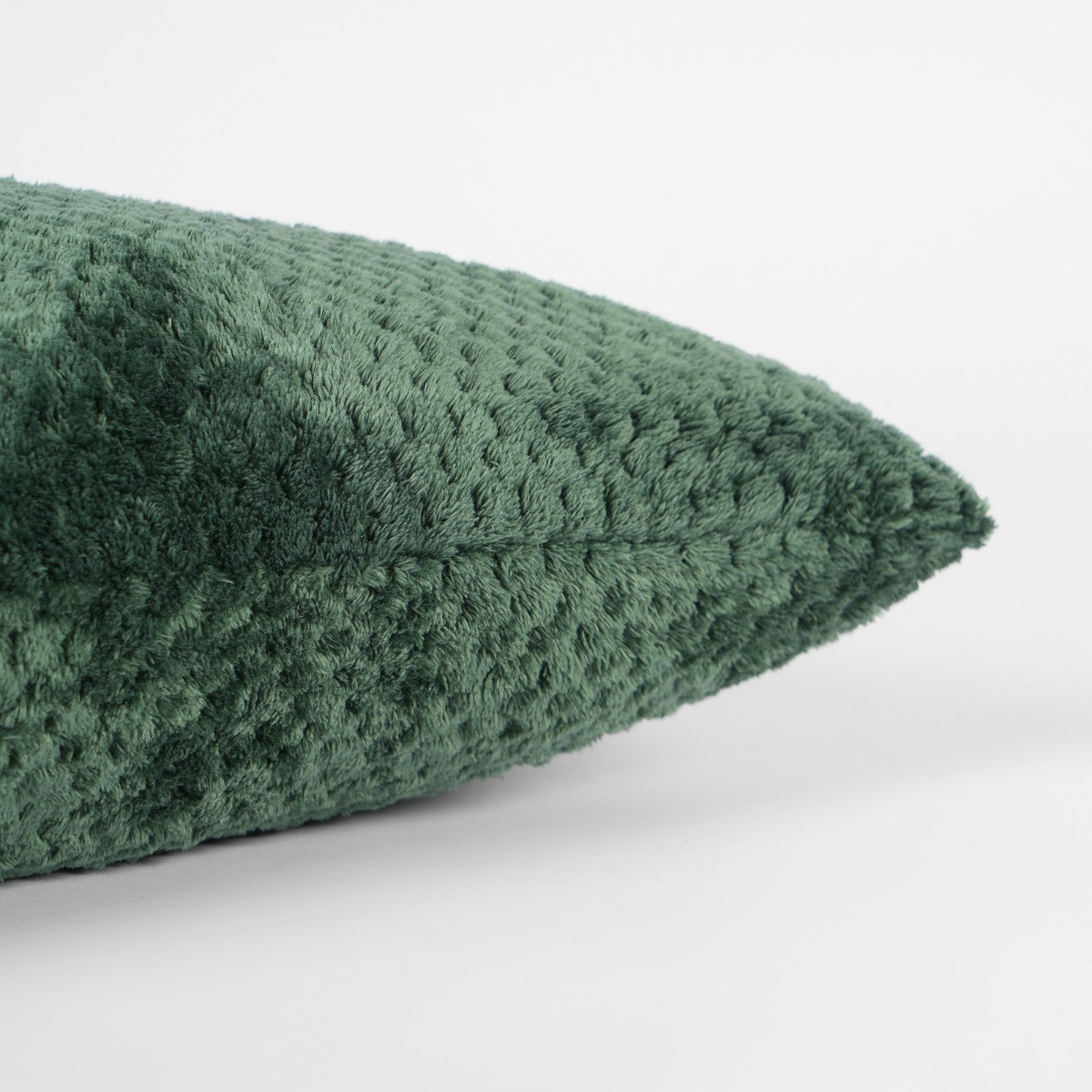 OHS 4 Pack Waffle Fleece Cushion Covers with Cushion, Forest Green - 45 x 45cm>