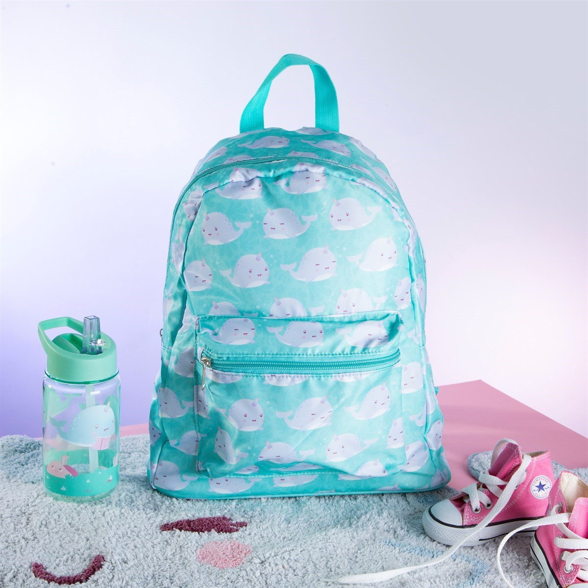Sass & Belle Alma Narwhal Backpack - Blue>