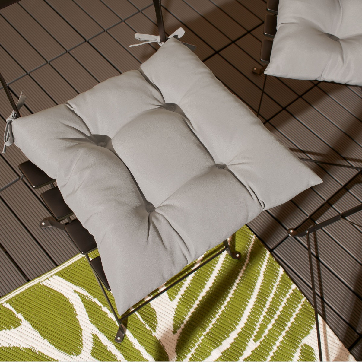 Brentfords 2 Pack Water Resistant Seat Pads, Grey 40 x 40cm