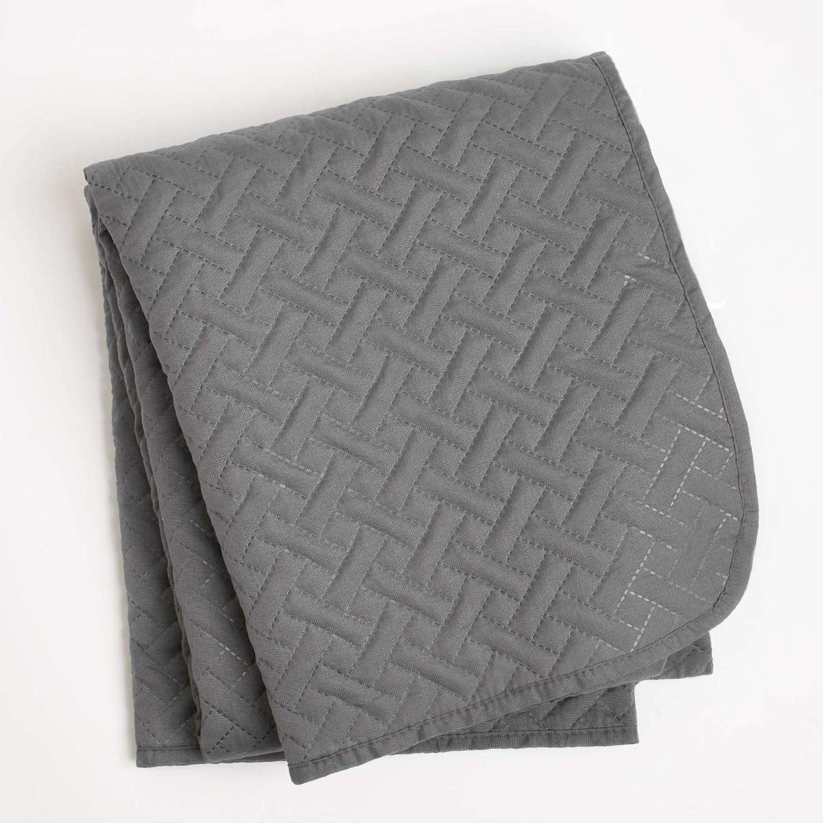 OHS Quilted Throw, Charcoal - 200 x 240cm>
