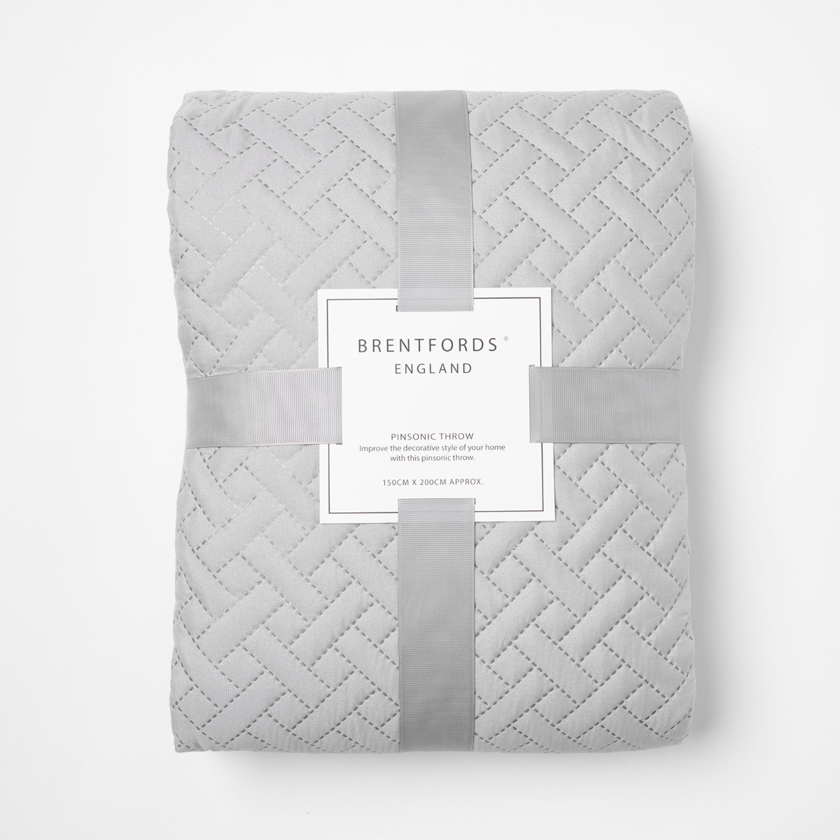 OHS Quilted Throw, Silver Grey - 200 x 240cm>