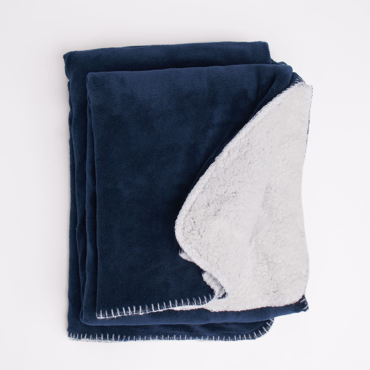 Brentfords by OHS Sherpa Throw Blanket, Navy - 60 x 70 inches>