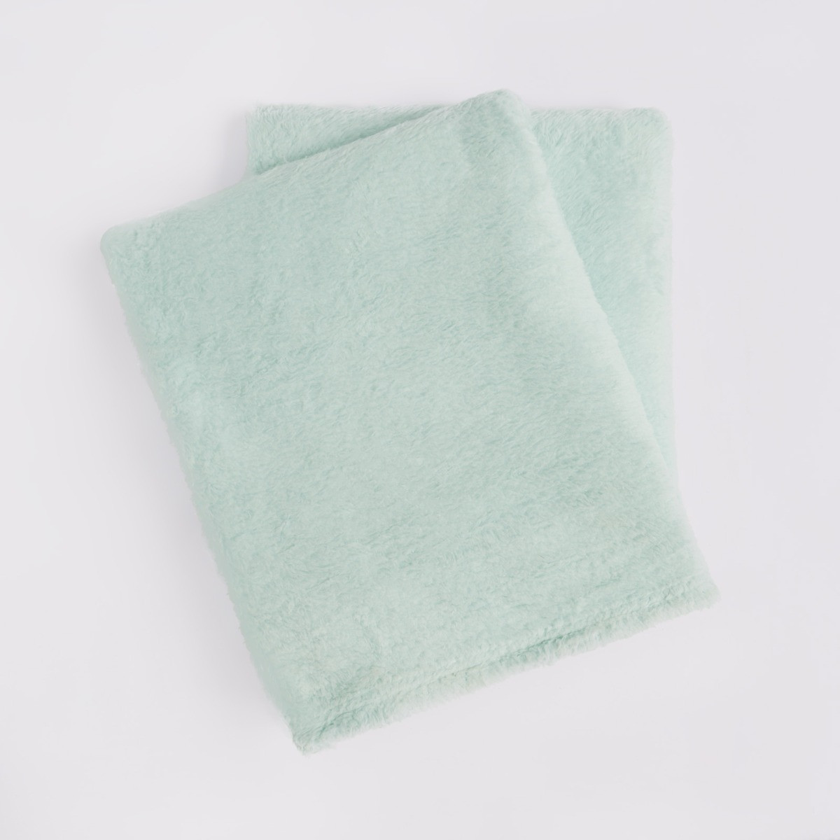 OHS Teddy Fleece Throw, Duck Egg Blue - 200 x 240cm>