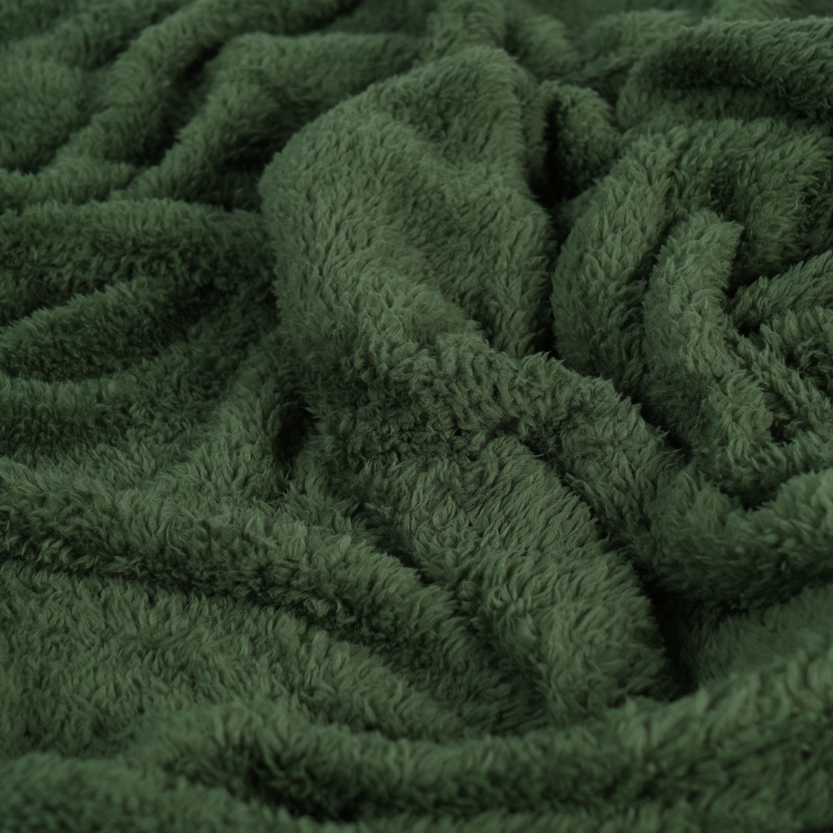 OHS Teddy Fleece Throw, Forest Green - 125 x 150cm>