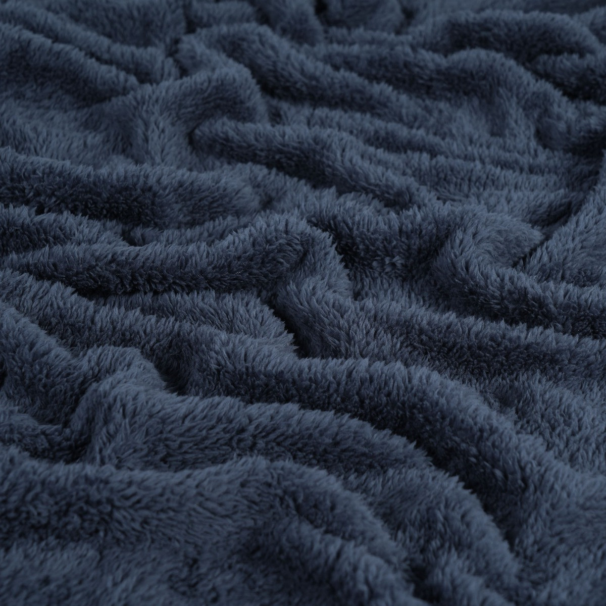 OHS Teddy Fleece Throw, Navy - 200 x 240cm>