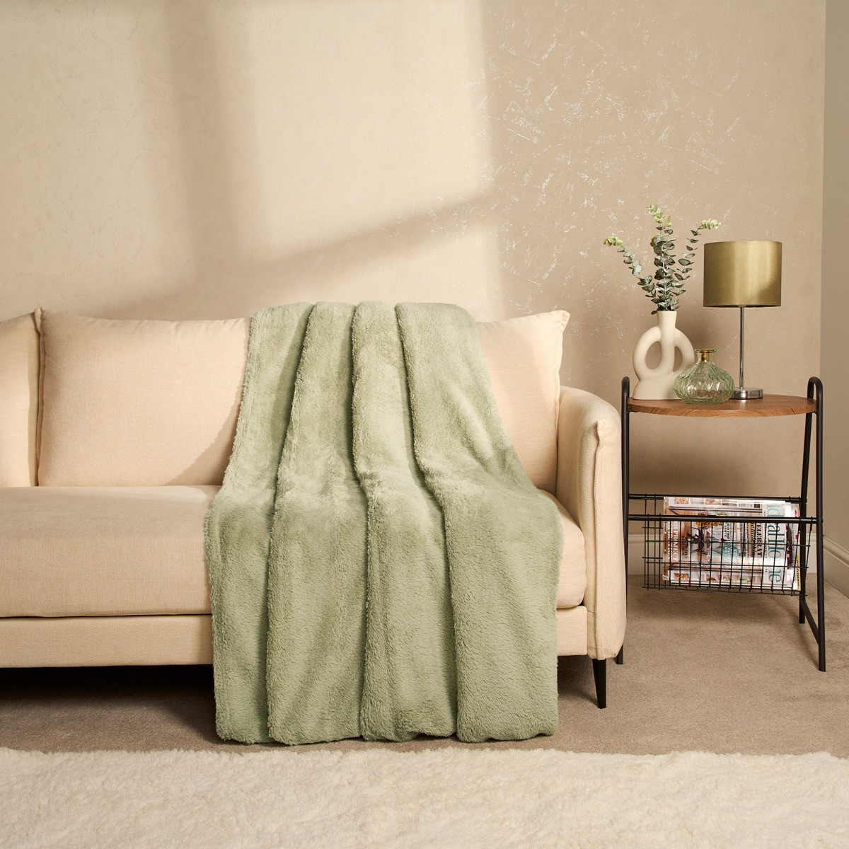 OHS Teddy Fleece Throw - Sage>