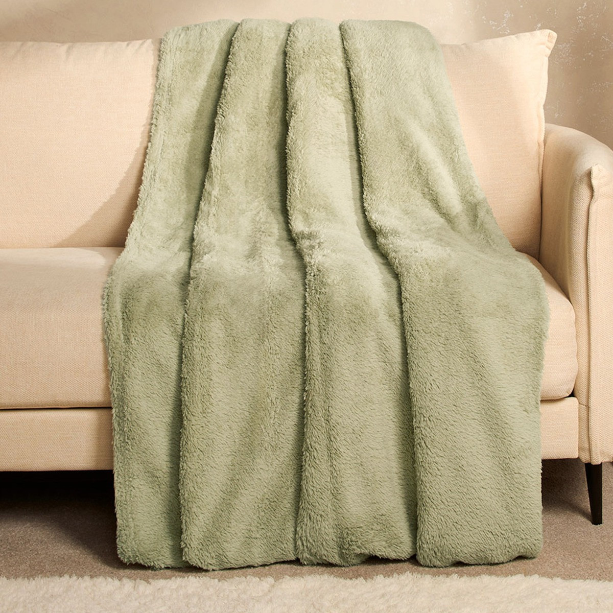 OHS Teddy Fleece Throw - Sage>