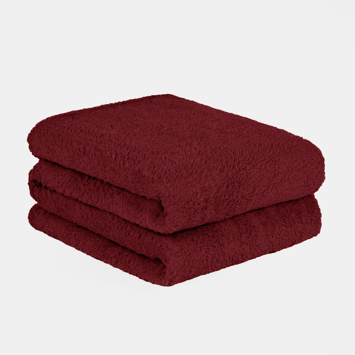 OHS Teddy Fleece Throw, Wine - 150 x 200cm>
