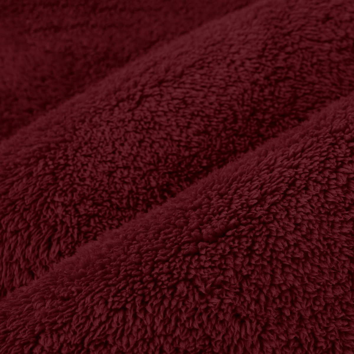 OHS Teddy Fleece Throw, Wine - 150 x 200cm>