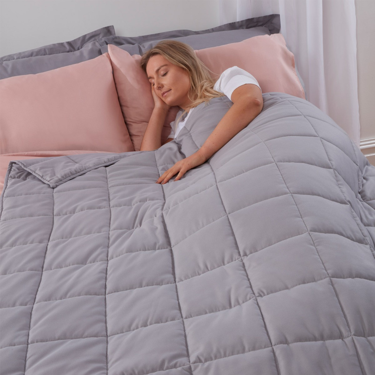 Brentfords Weighted Blanket Quilted Silver Grey, 125 x 150 cm 4kg