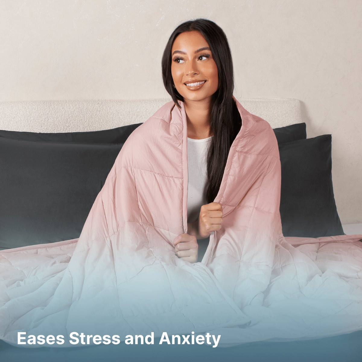 OHS Supersoft Weighted 8kg Blanket, Blush Pink - 150 x 200cm>