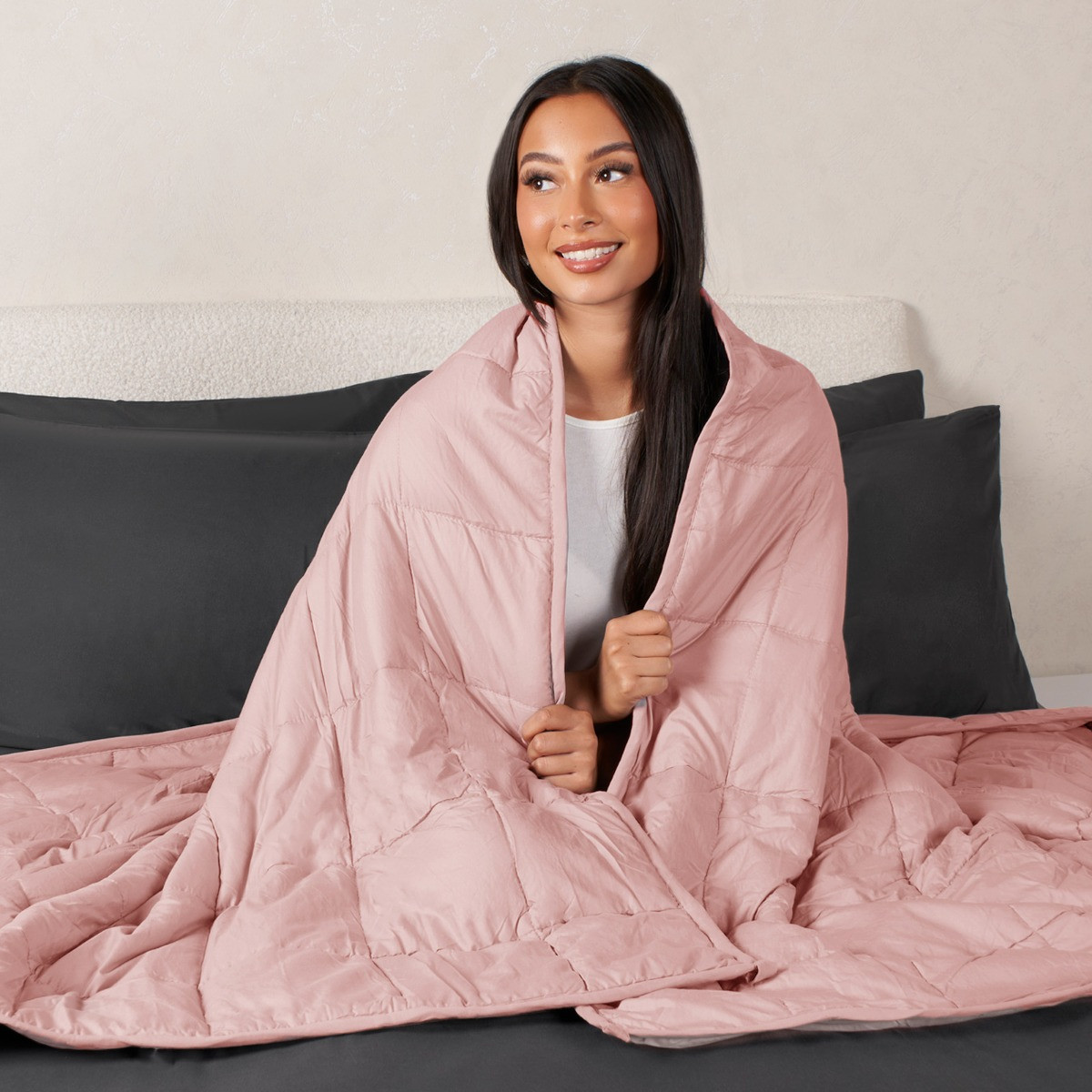 Brentfords Weighted Blanket Quilted - Blush Pink>