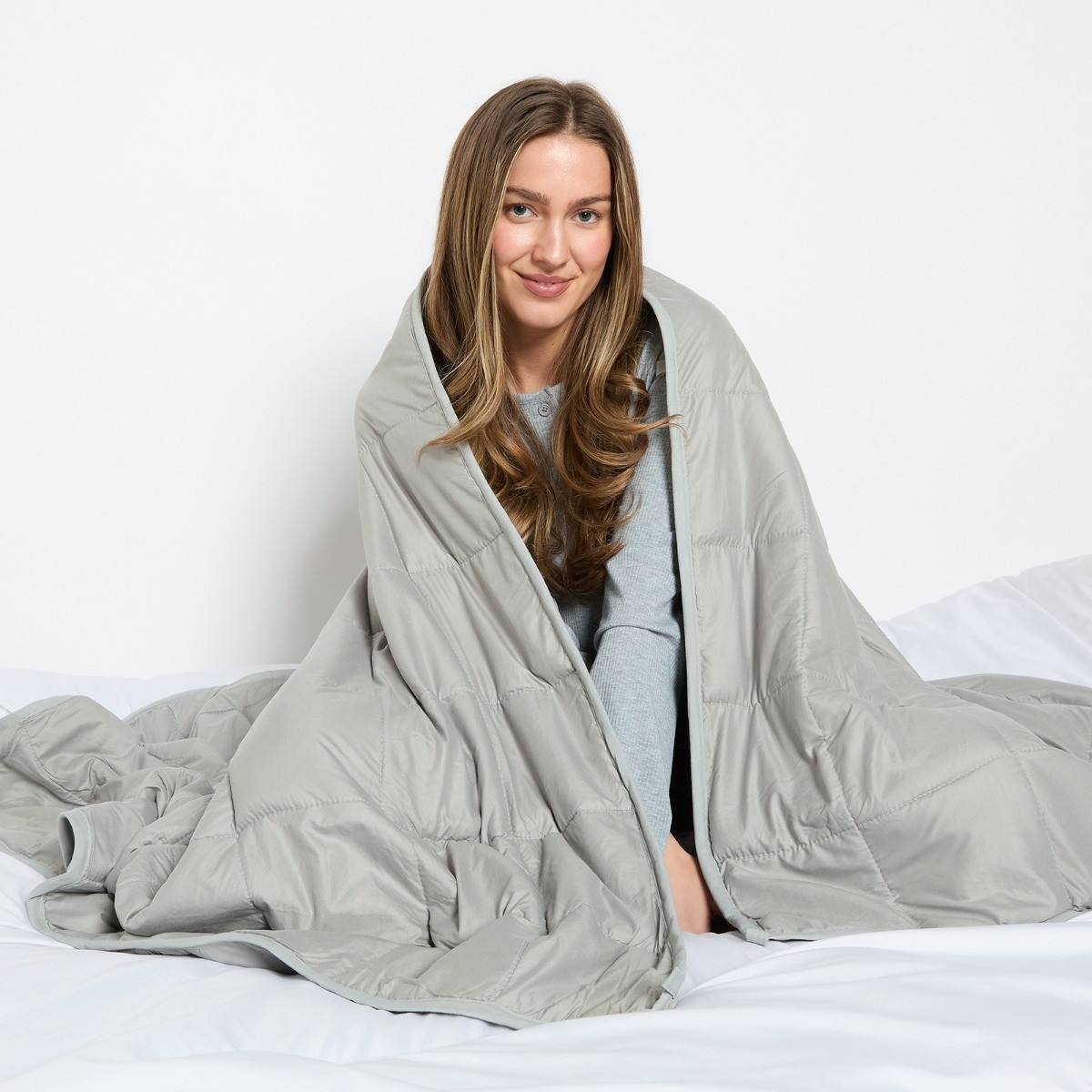 OHS Supersoft Weighted 6kg Blanket, Silver Grey - 125 x 180cm>