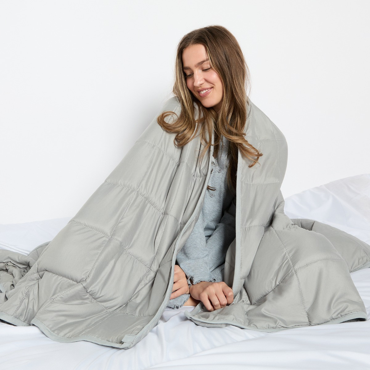 OHS Supersoft Weighted Blanket - Silver Grey>