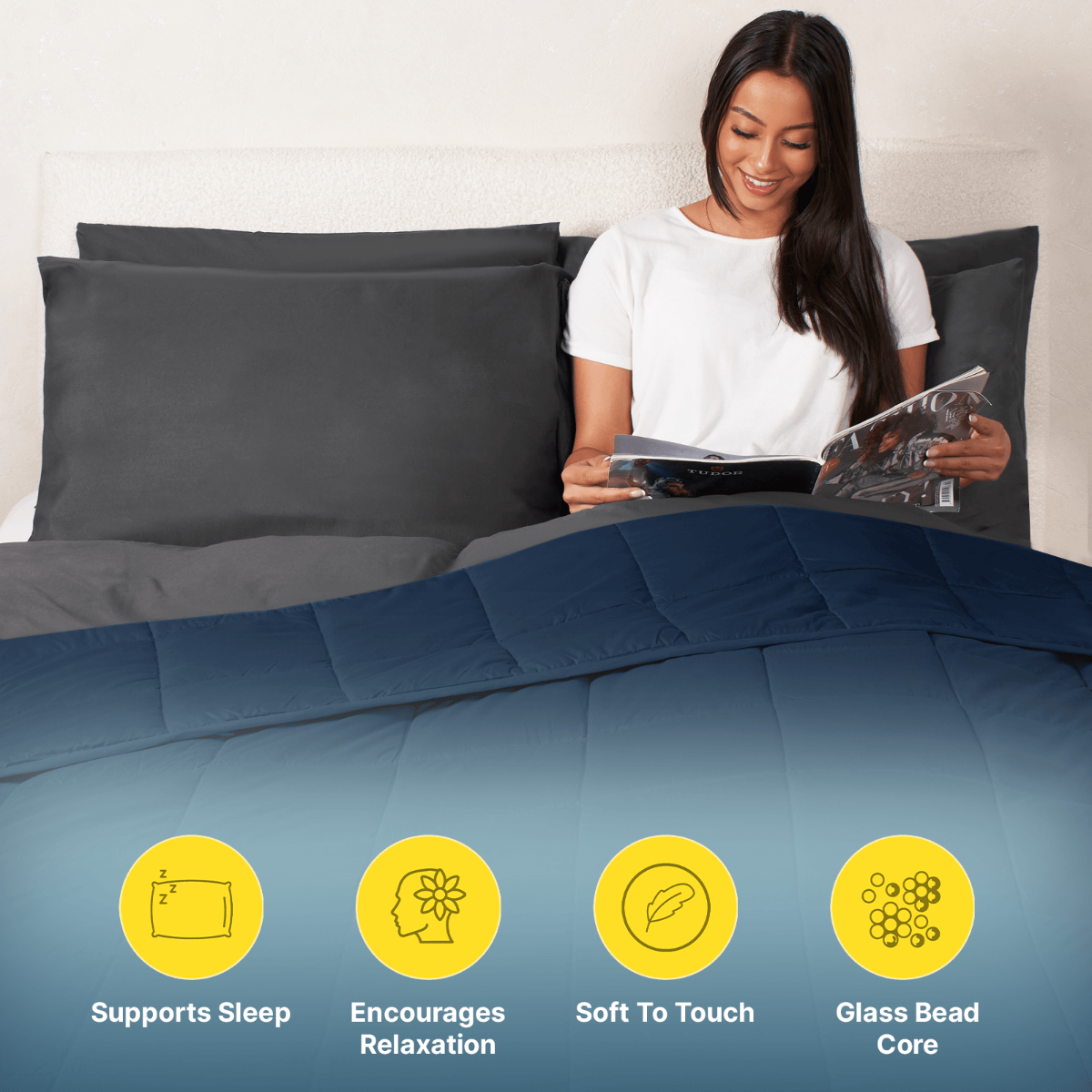 OHS Supersoft Weighted Blanket - Navy>