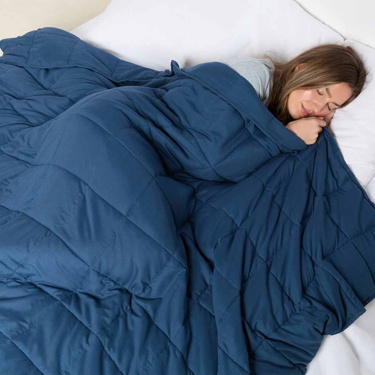 OHS Supersoft Weighted 6kg Blanket, Navy - 125 x 180cm>
