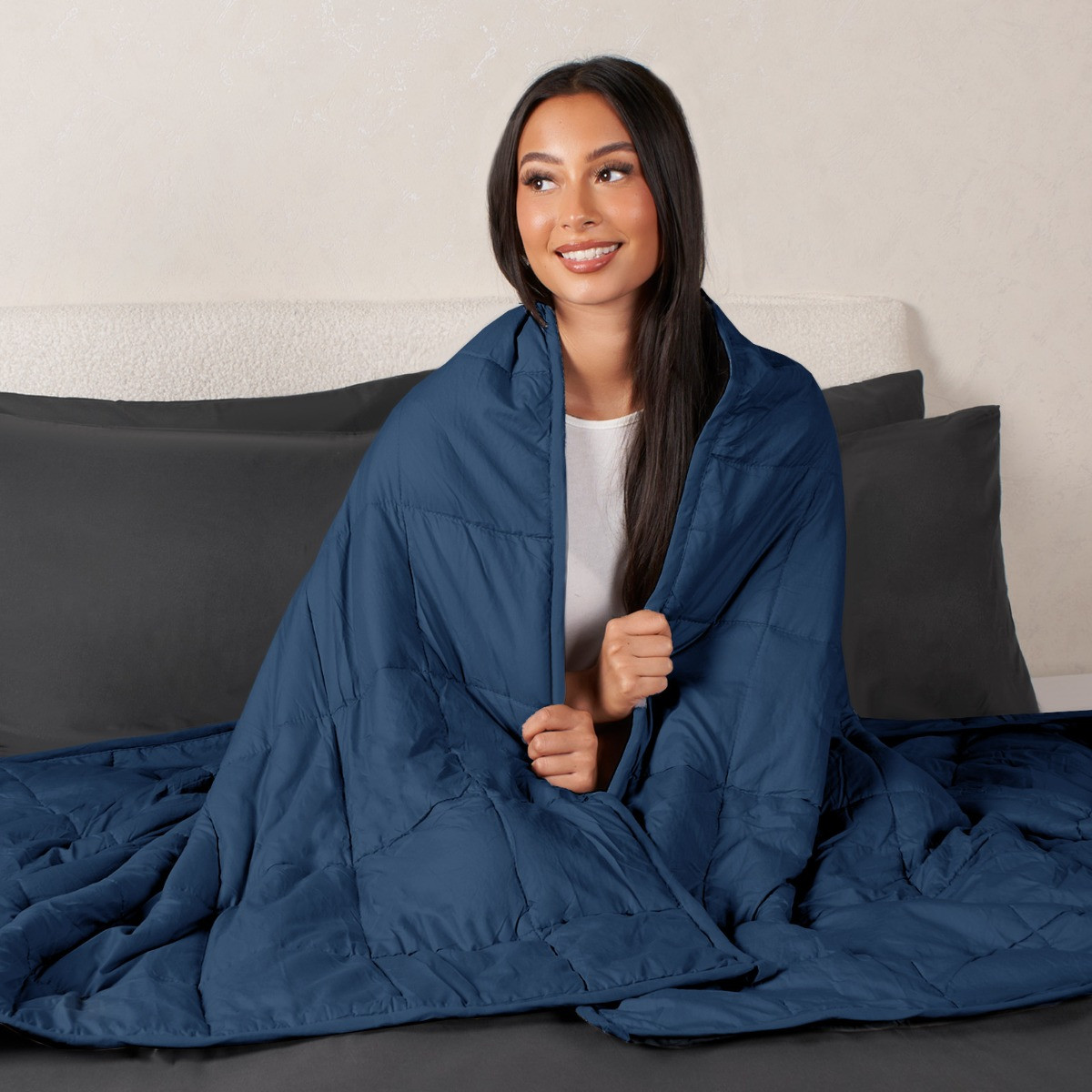 Brentfords Weighted Blanket Quilted - Navy >