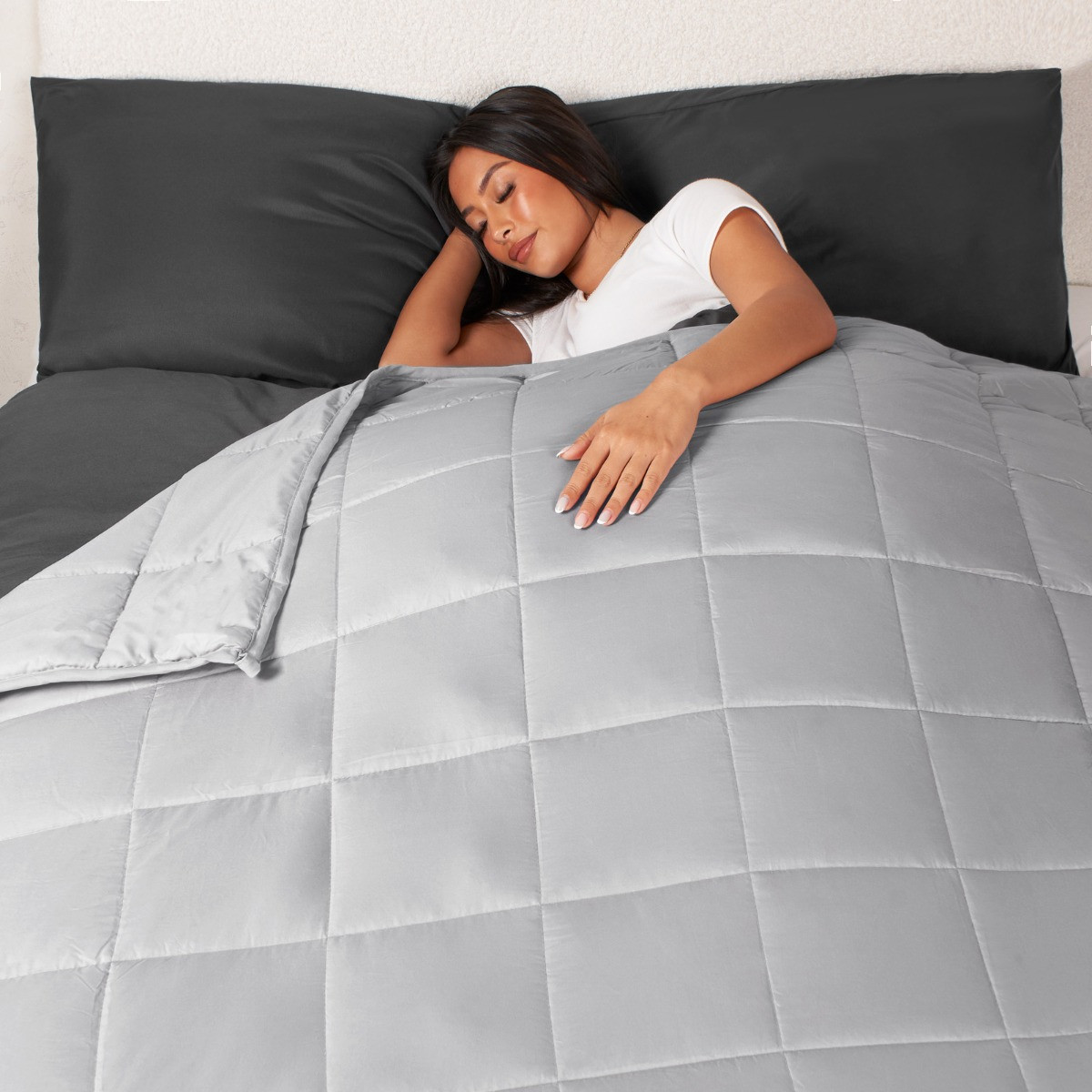 OHS Supersoft Weighted 4kg Blanket, Silver Grey - 125 x 150cm>