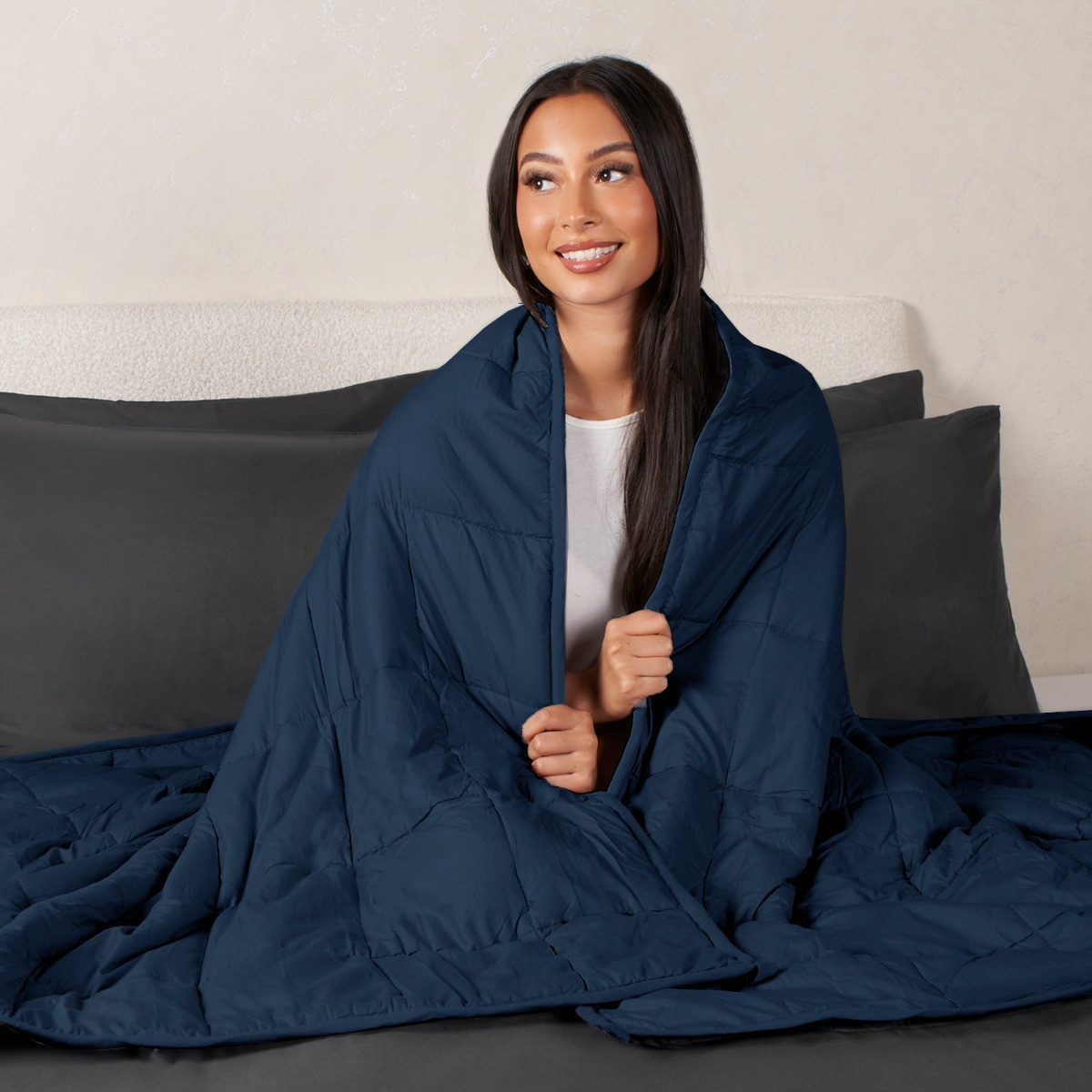OHS Supersoft Weighted 6kg Blanket, Navy - 125 x 180cm>