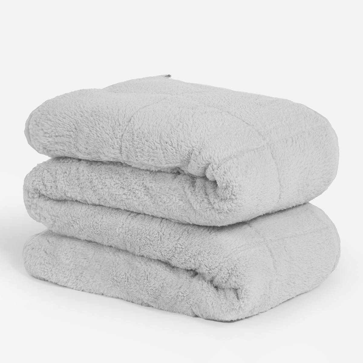 OHS Teddy Fleece Weighted Blanket, Silver Grey - 6kg>