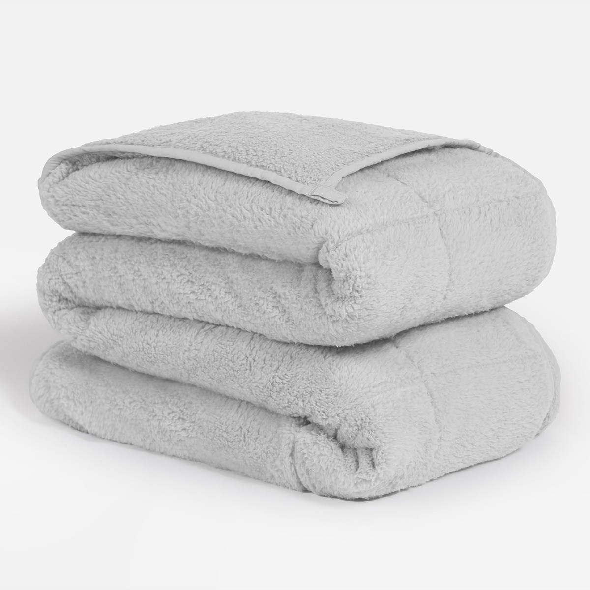 OHS Teddy Fleece Weighted Blanket, Silver Grey - 6kg>