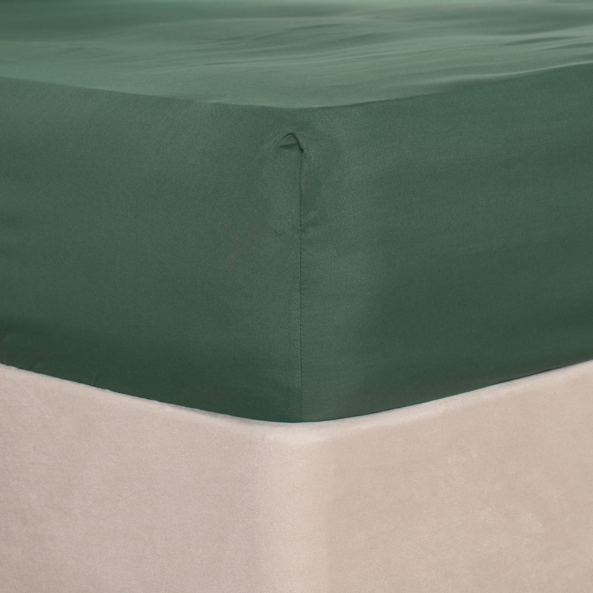 OHS Plain Dyed Fitted Sheet, Forest Green - Single>