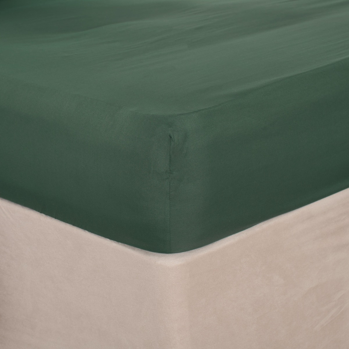 OHS Plain Dyed Fitted Sheet, Forest Green - Single>