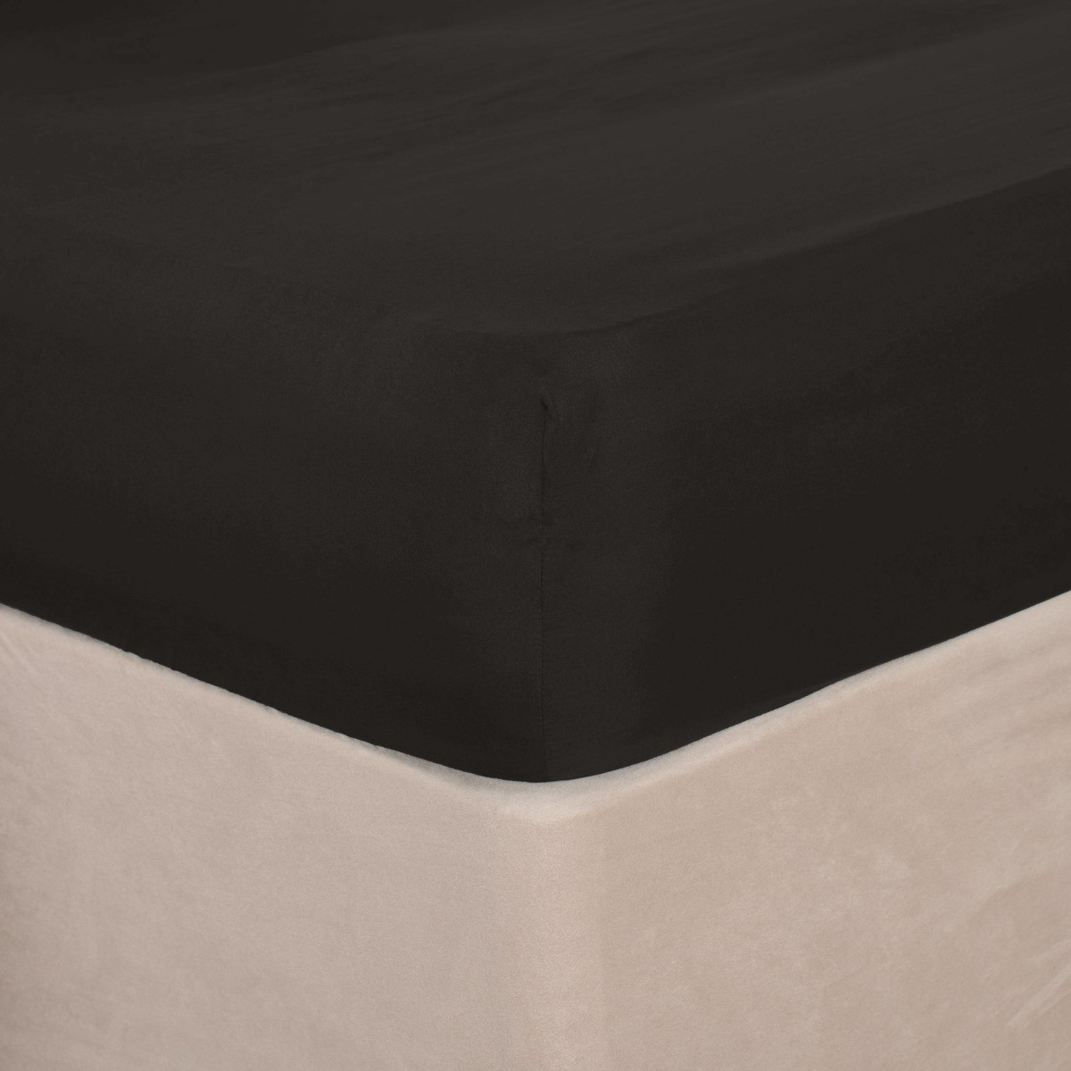 Brentfords Plain Dyed Fitted Sheet - Charcoal>