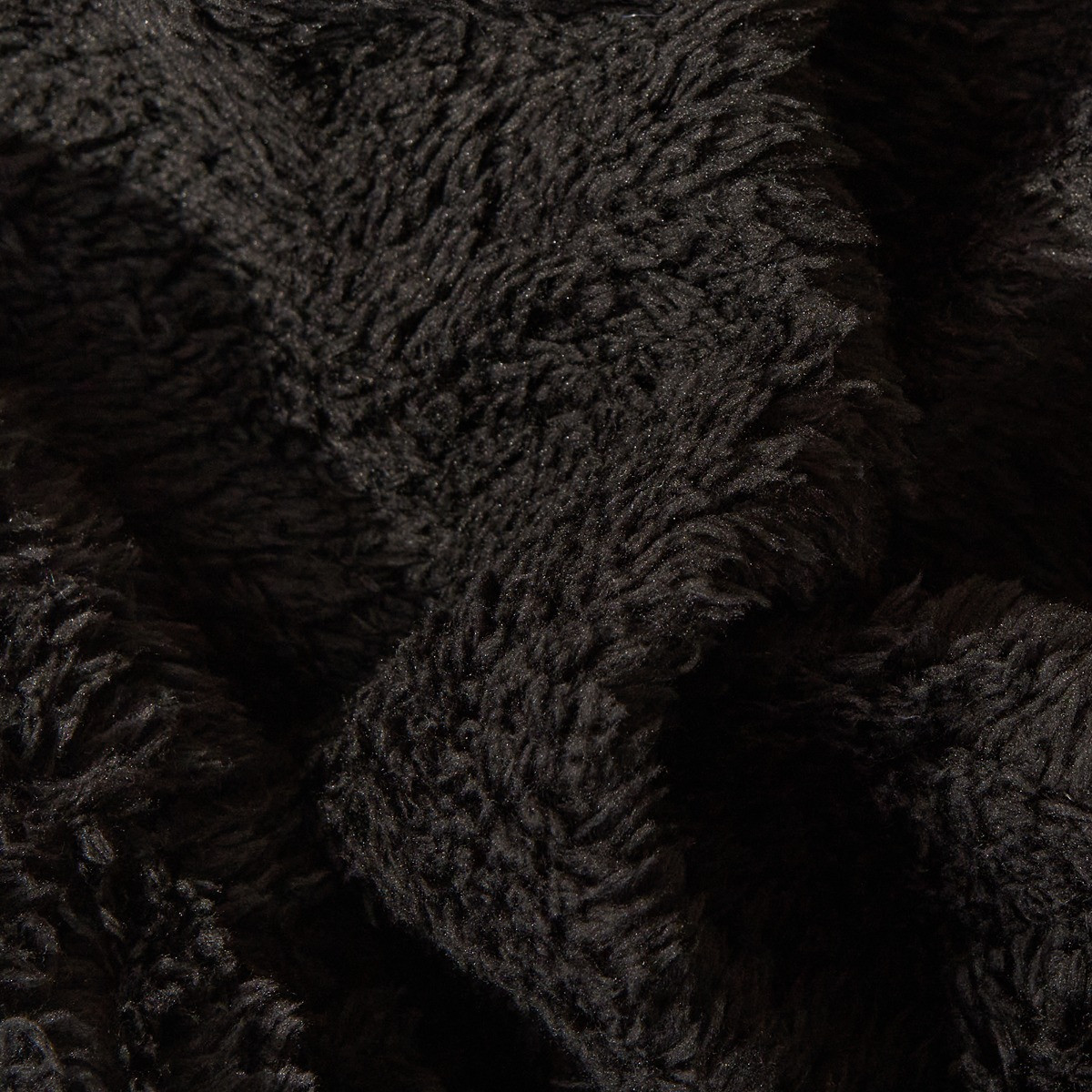 OHS Teddy Fleece Fitted Sheet, Black - Double>