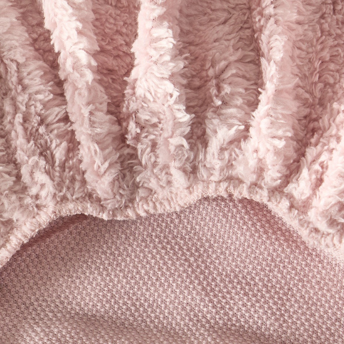 OHS Teddy Fleece Fitted Sheet, Blush Pink - Single>