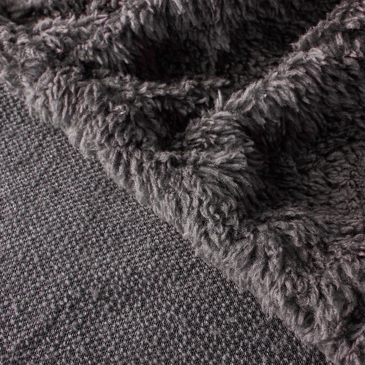 OHS Teddy Fleece Fitted Sheet, Charcoal Grey - Super King>