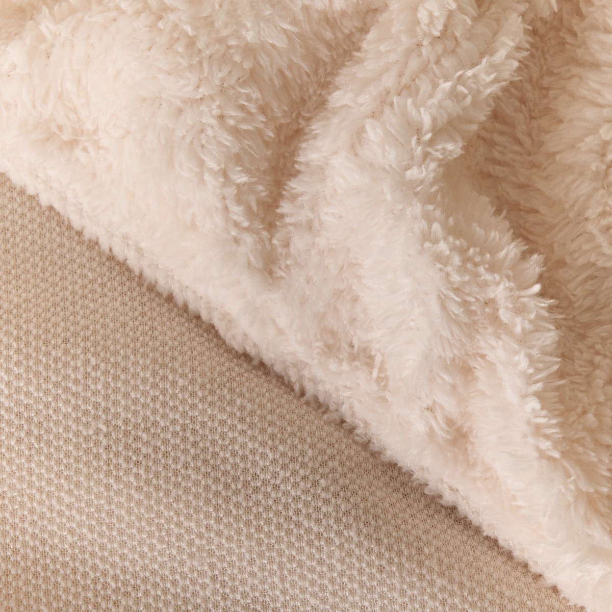 OHS Teddy Fleece Fitted Sheet, Cream - Super King>