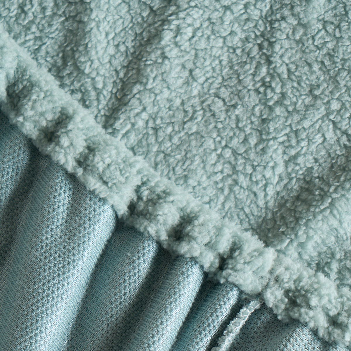 OHS Teddy Fleece Fitted Sheet, Duck Egg Blue - Single>