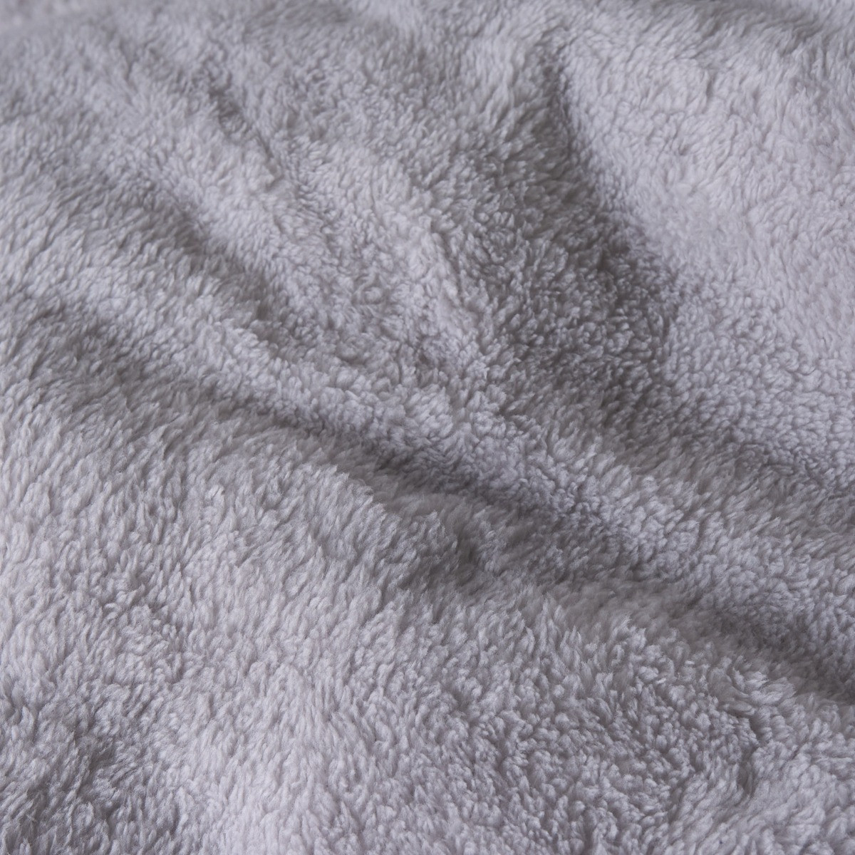 OHS Teddy Fleece Fitted Sheet, Silver Grey - King>