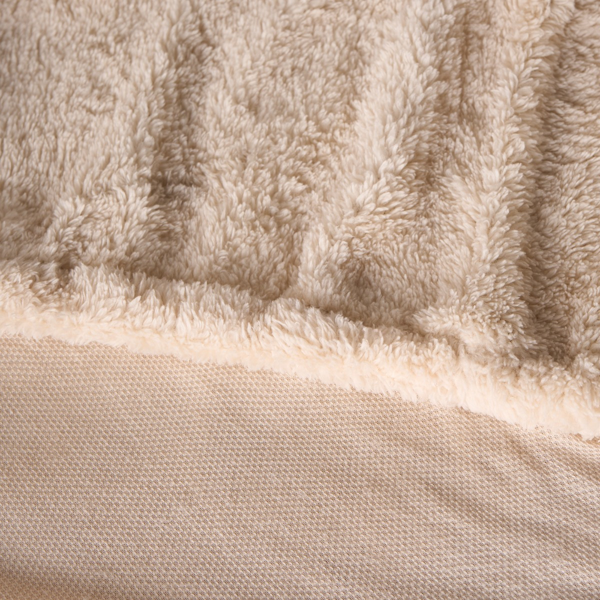 OHS Teddy Fleece Fitted Sheet, Stone - King>